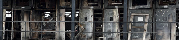 Figure ii): 1 (a) 33 kV HT panels after Fire